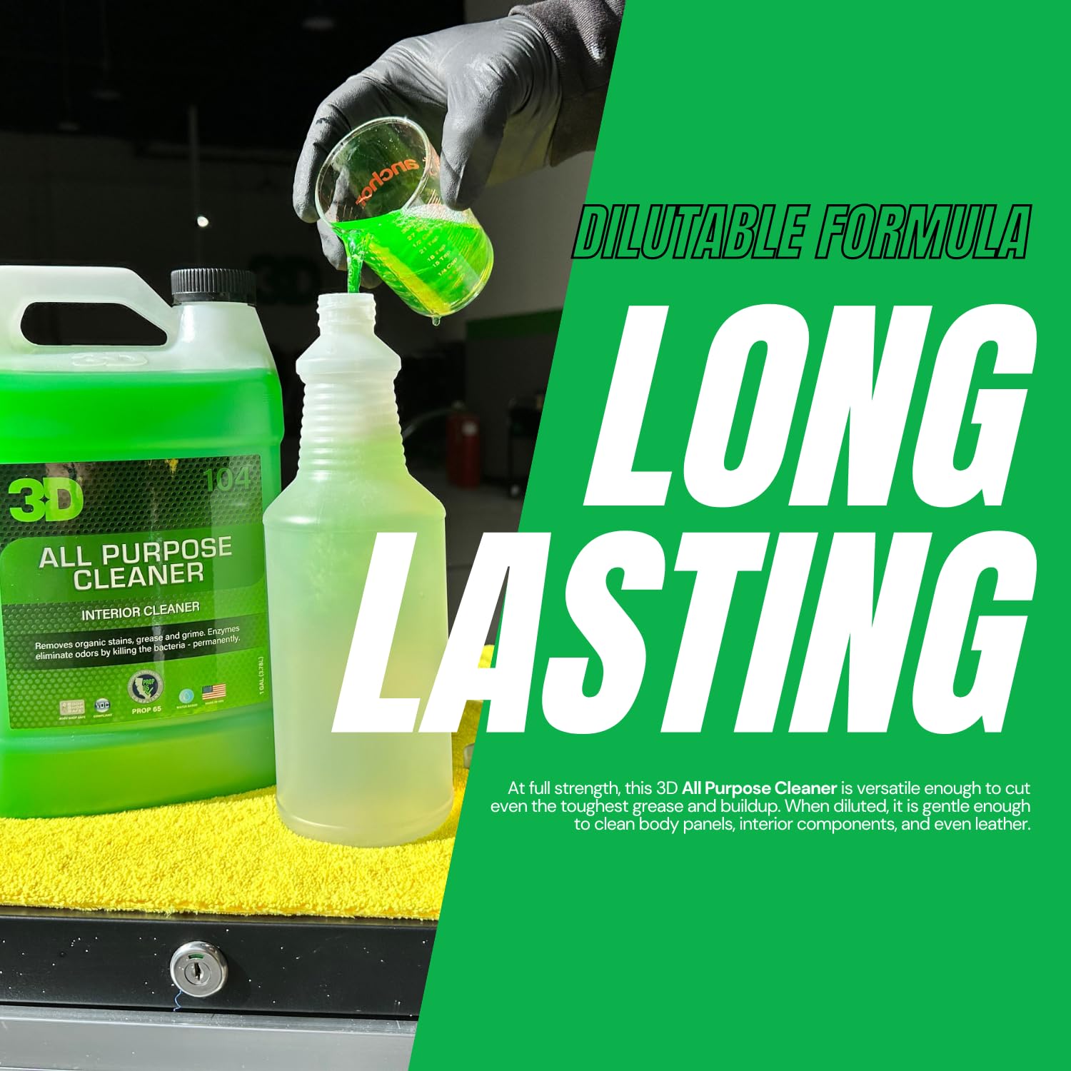 3D All Purpose Cleaner – High-Performance Interior & Exterior Car Cleaner for Vinyl, Leather, Plastic, Fabric, Carpet & More - 16 oz - Image 4