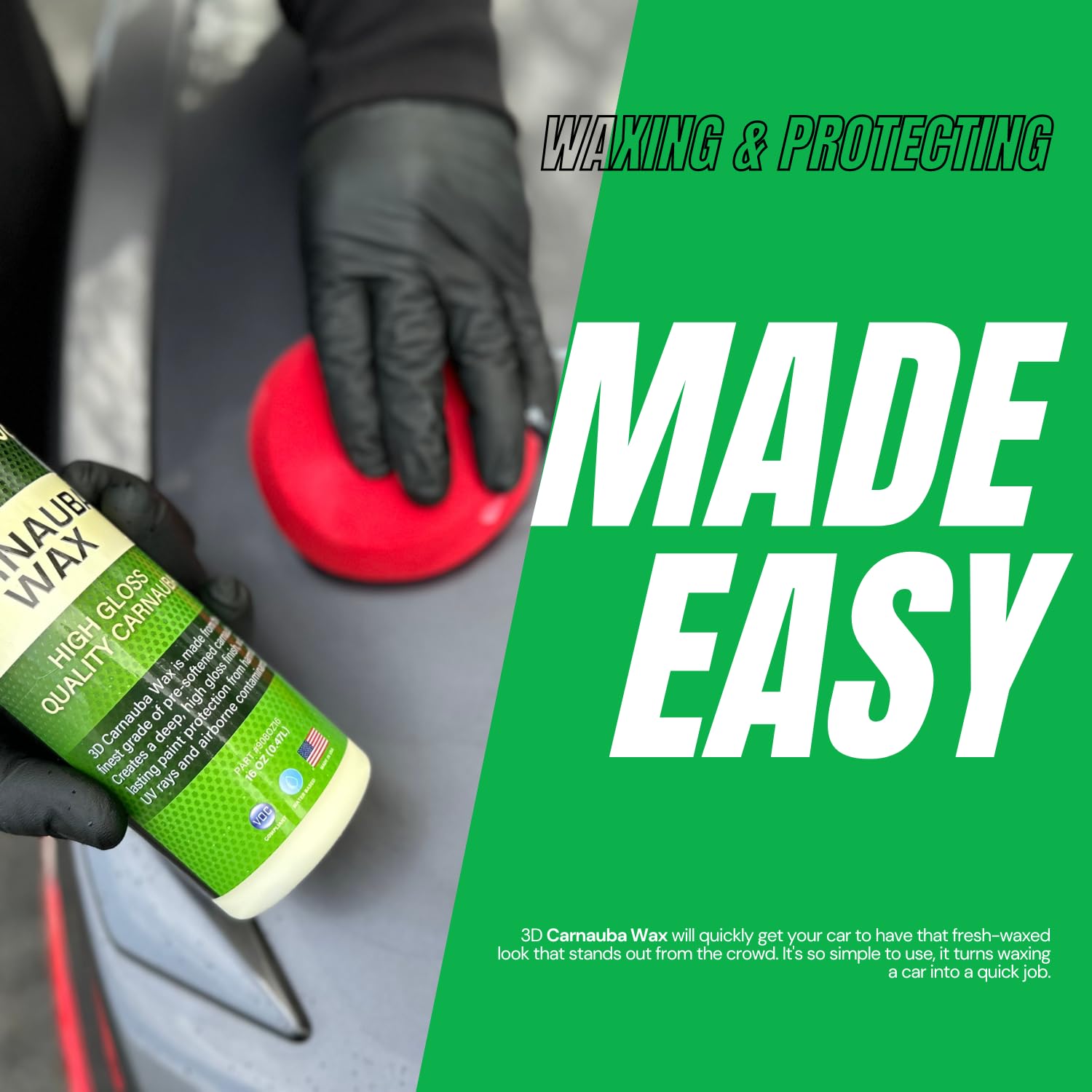 3D Carnauba Wax – Liquid Brazilian #1 Grade Wax for Deep Gloss & UV Protection | Easy Application | Safe on All Paint | Non-Staining Formula | Made in USA | 16 oz - Image 7
