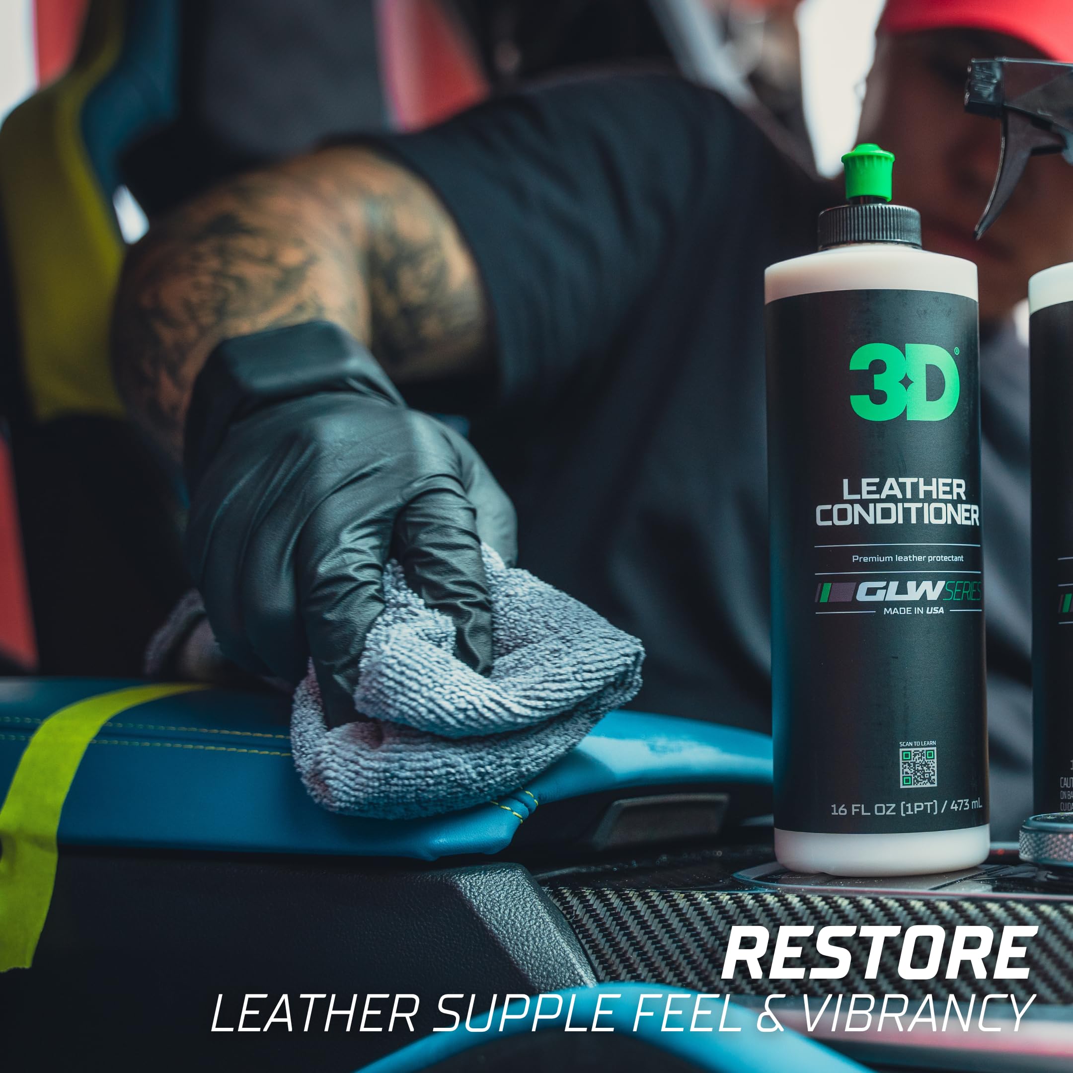 3D Leather Conditioner for Car, GLW Series | Restore, Condition, Protect | UV Protection | Conditions Leather Seats, Furniture, Boots, Apparel | DIY Car Detailing | 16 oz - Image 4