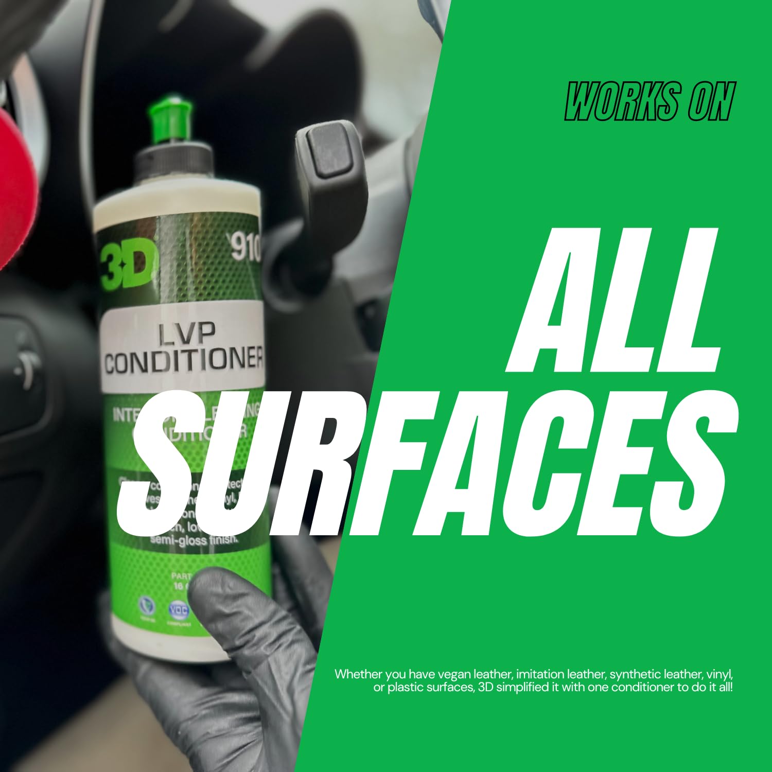 3D Leather, Vinyl & Plastic Conditioner | Restores, Conditions & Protects Car Interiors | Non-Greasy UV Protection for Seats, Steering Wheels, & Trim |16 oz - Image 7