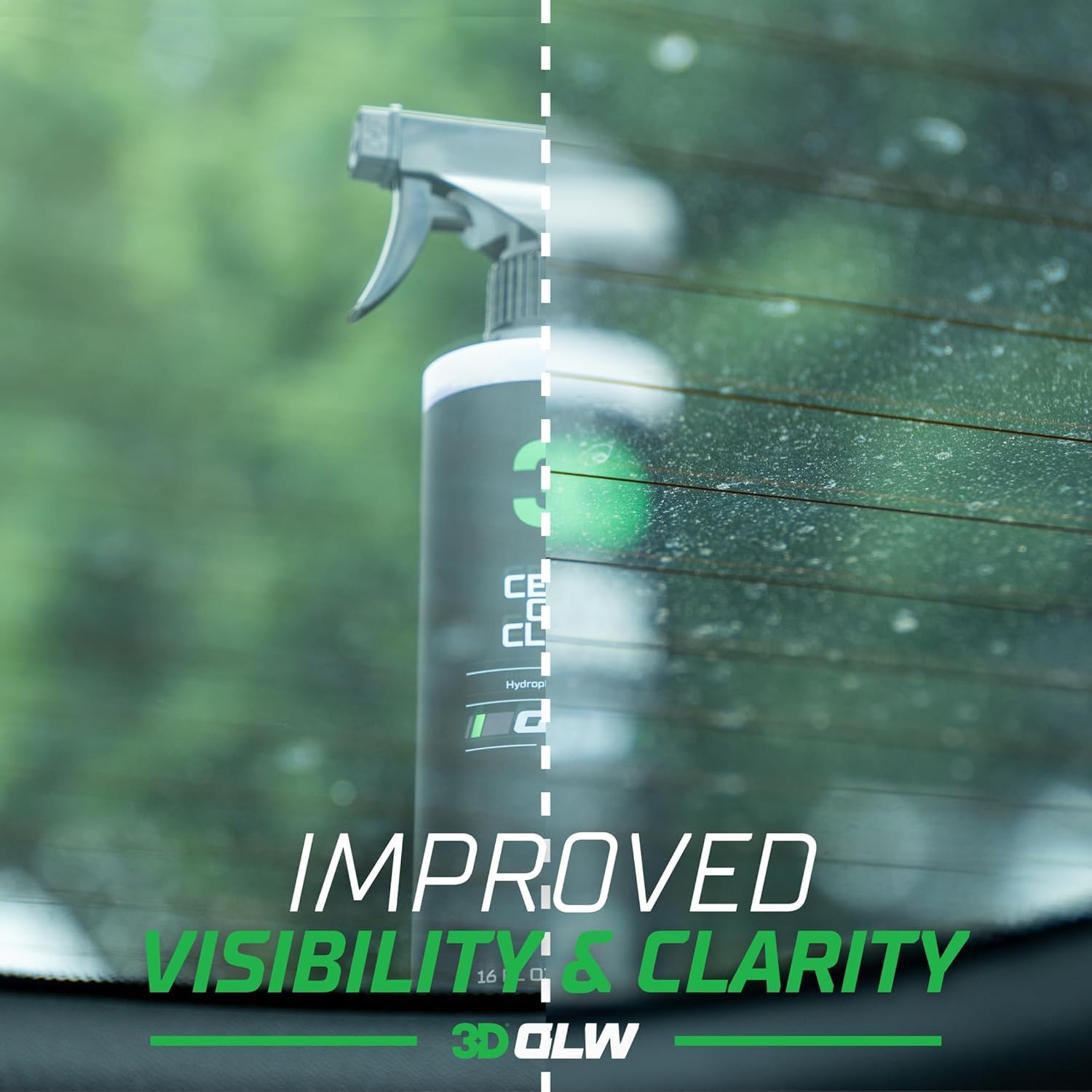 3D SiO2 Ceramic Glass Cleaner, GLW Series | Water & Rain Repellent | All-Weather Protective Ceramic Glass Cleaner | Safe for Tinted, Non-Tinted Windows & Mirrors | DIY Car Detailing | 16 oz - Image 6